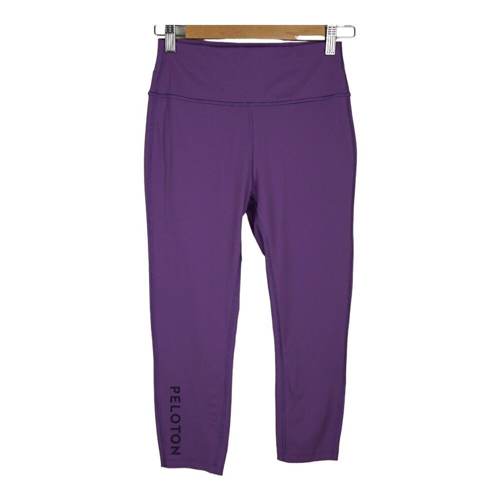 Peloton High‎ Rise Cropped Leggings Women M Purple Stretch Athletic Minimalist